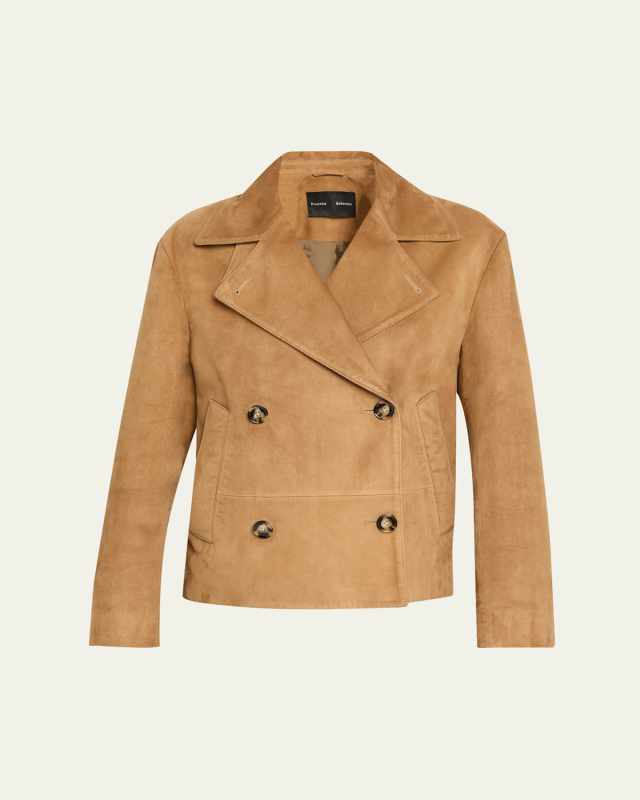 Nola Double-Breasted Suede Jacket